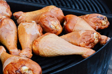 Turkey legs on a grill 