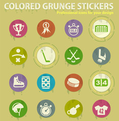 hockey colored grunge icons