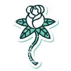 distressed sticker tattoo style icon of a flower