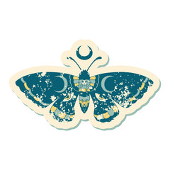 distressed sticker tattoo style icon of a moth