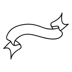 black line tattoo of a banner