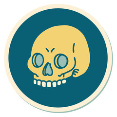 tattoo style sticker of a skull