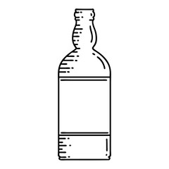 black line tattoo of a bottle