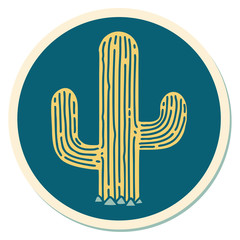 tattoo style sticker of a cactus
