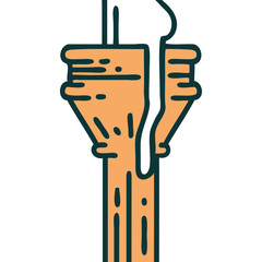 tattoo style icon of a candelabra