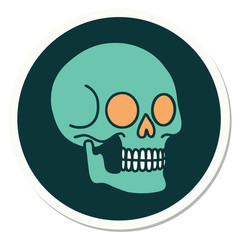 tattoo style sticker of a skull