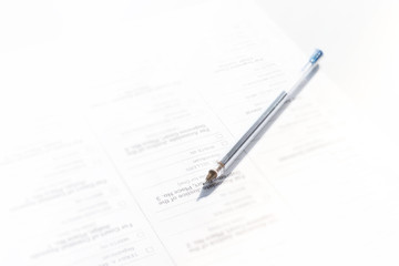 Voting in the Duma elections, president, laws.The pen rests on the ballot paper