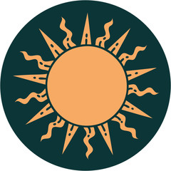 tattoo style icon of a sun