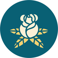 tattoo style icon of a single rose