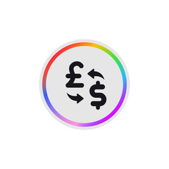 Exchange Pound to Dollar -  Modern App Button