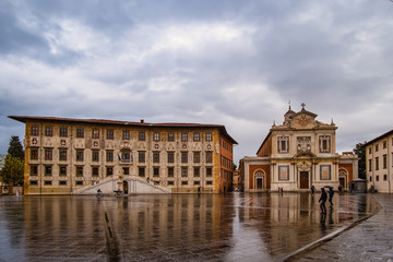 Fototapeta na wymiar city view of Pisa Piazza dei Cavalieri Tuscany Italy