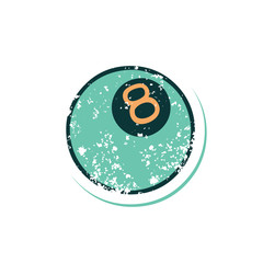 distressed sticker tattoo style icon of a 8 ball