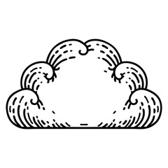 black line tattoo of a cloud