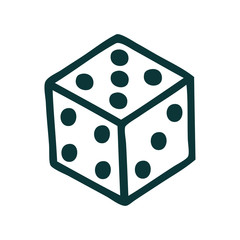 tattoo style icon of a dice
