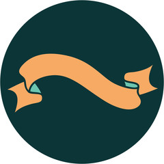 tattoo style icon of a banner