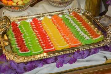 Lots of  jelly with different flavours and colours