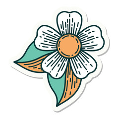 tattoo style sticker of a flower