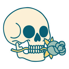 tattoo style icon of a skull