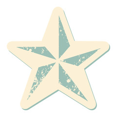 distressed sticker tattoo style icon of a star