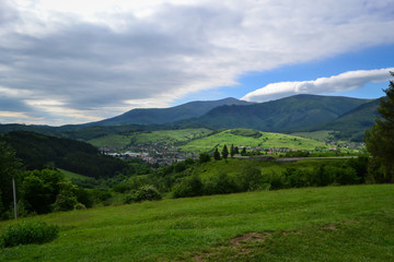 view of the Carpathian mountains on a sunny summer day, Carpathians, Ukraine