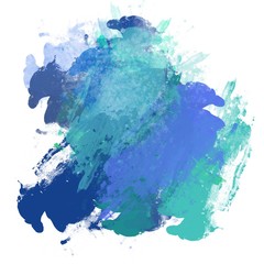 blue and turquoise acrylic paint stain pattern
