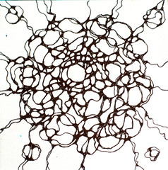 Naklejka premium Graphic black mandala on white background.