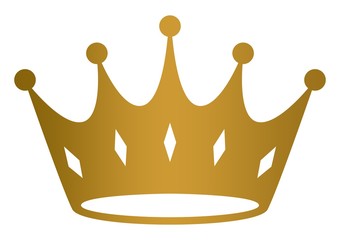 Krone in Gold auf einem weißen isolierten Hintergrund.