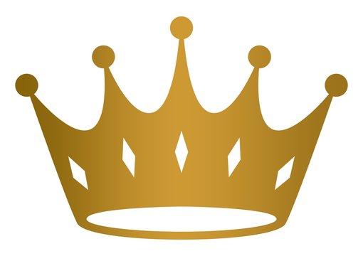 Krone in Gold auf einem wei&szlig;en isolierten Hintergrund.
