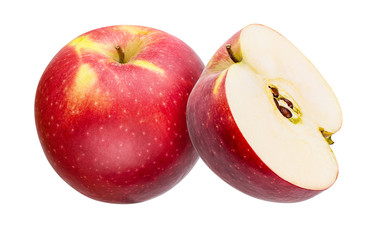 Red appl  isolated on white background with clipping path