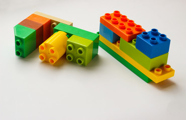 Plastic playing construction blocks or brick toy - 325455348