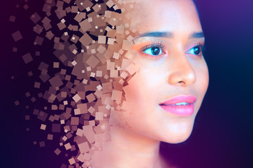 Paintography. A portrait combined with a painting