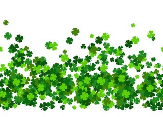 Fototapeta premium Happy Saint Patricks day horizontal seamless pattern background
