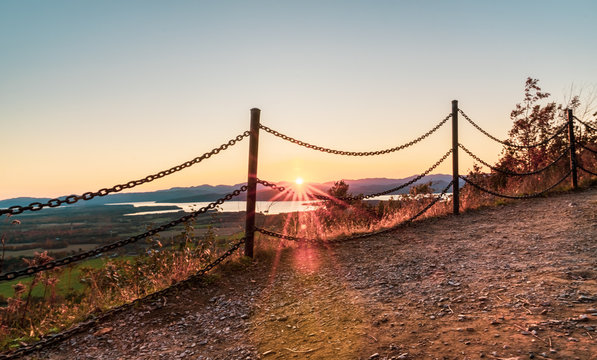 Behind the chains - Sunset View from Mount Philo, Vermont State Park
