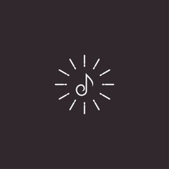 linear music logo icon with vintage retro style for bussiness logo design inspiration