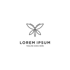 Butterfly line art, monoline, outline, linear logo template