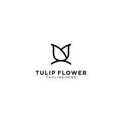 Tulips flower simple logo for cosmetics or beauty salon spa logo template