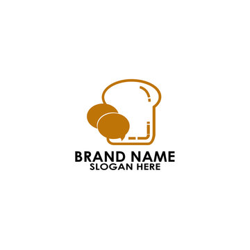 logo bread chat vector design