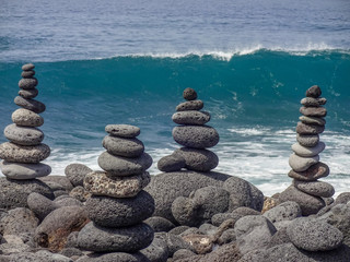 Stone figures at the Puerto de la Cruz beach