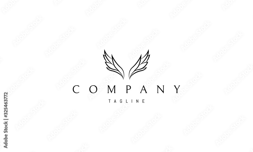 Canvas Prints vector logo on which an abstract image of wings that also look like hop leaves.