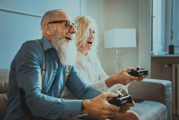 Senior couple at home