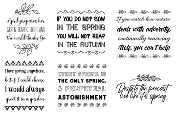 Spring, April, May cut files vector Quotes Sayings set Bundle