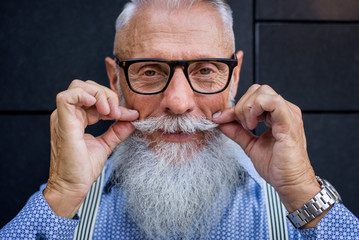 Senior hipster man portrait