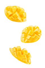 Ripe Thai mango fruit on a white background