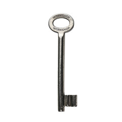 workshop, keyword written on a key isolated on a white background