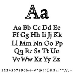 Dirty textured of typography grungy stamped alphabet font vector collection