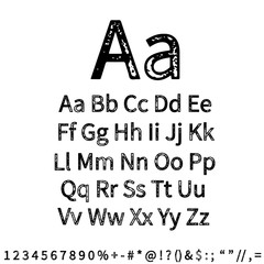 Dirty textured of typography grungy stamped alphabet font vector collection