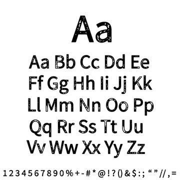 Dirty textured of typography grungy stamped alphabet font vector collection