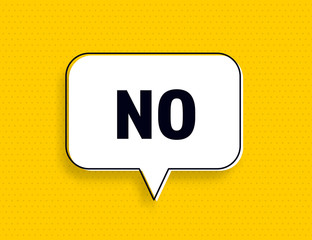 No nope speech bubble banner pop art memphis style
