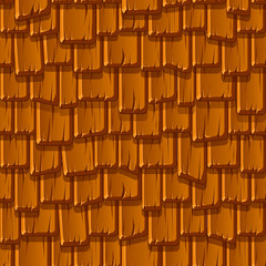 Seamless pattern of brown wooden old roof.