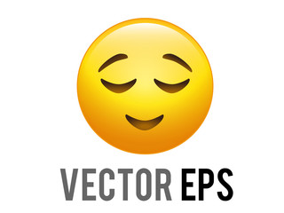 Vector gradient yellow sweet, cute and happy face emoji icon
